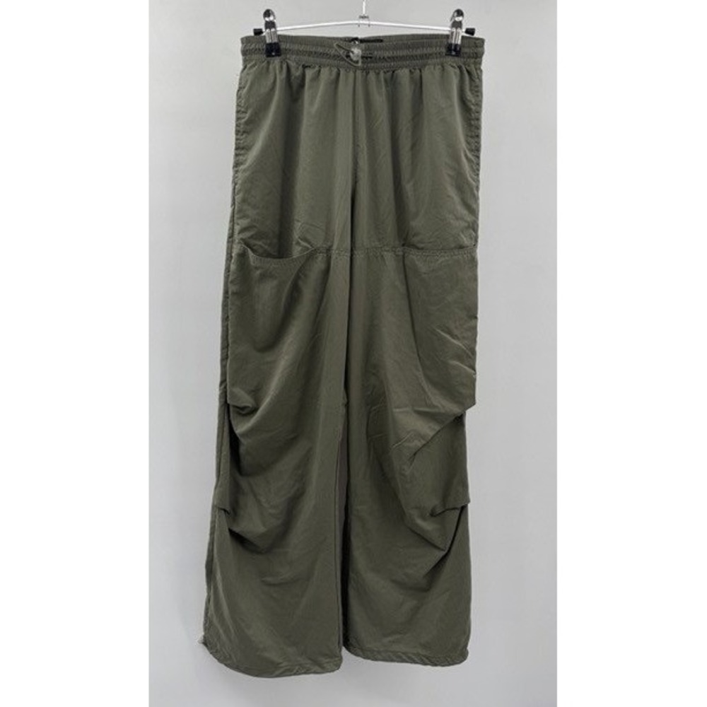 Zara Womens Olive Green Parachute Baggy Cargo Pants XS Gorpcore Minimalist